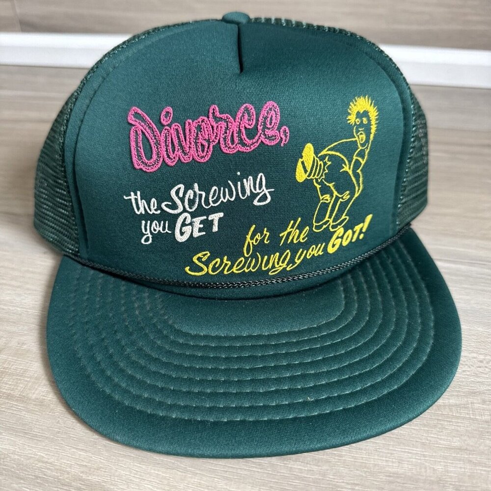 RARE Vintage Sex Divorce Mesh Trucker Hat Funny‎ Novelty Funny Sexy Hat NEW
